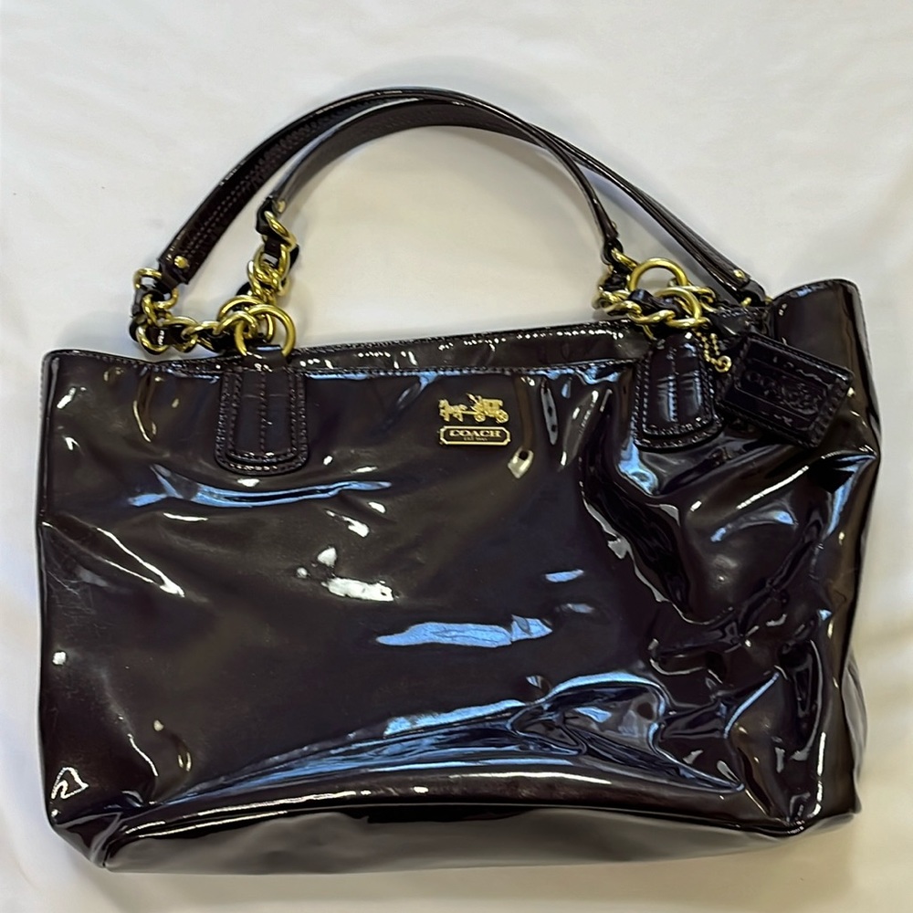 Coach 💜 Patent Leather Purse Eggplant 💜